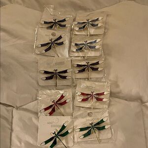 Colorful Dragonfly Brooch Set. Price is for one.